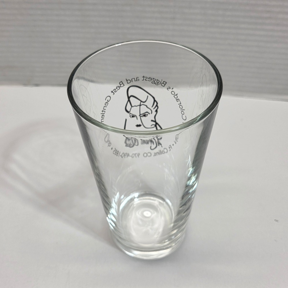 A Hunt Club Ft Collins Colorado Gentlemen's Club Vintage Pint Glass Clear Black - Picture 2 of 2